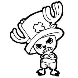 Coloriage Tony Tony Chopper en position de combat