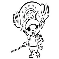 Coloriage Tony Tony Chopper debout avec un grand sourire