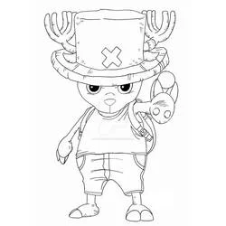 Coloriage Tony Tony Chopper debout avec son chapeau