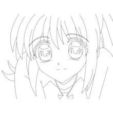 Coloriage Pichi Pichi Pitch: Mélodie des sirènes portrait de fille