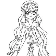 Coloriage Pichi Pichi Pitch: Mélodie des sirènes fille en robe à volants