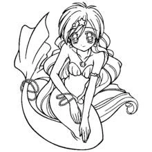 Coloriage Noel la sirène assise gracieusement