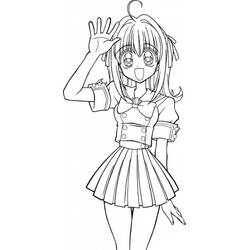 Coloriage Pichi Pichi Pitch fille faisant un signe de la main