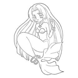 Coloriage Pichi Pichi Pitch: Mélodie des sirènes personnage assis