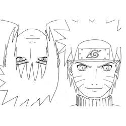 Coloriage Sasuke et Naruto face à face