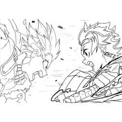 Coloriage Tanjiro en pleine confrontation face à un adversaire