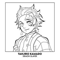 Coloriage Tanjiro souriant en portrait