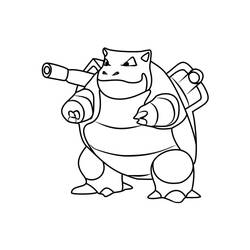 Coloriage Tortank en position de combat