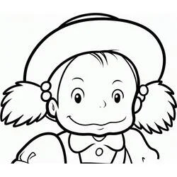 Coloriage Mei Kusakabe souriante avec son chapeau Coloriage Mei Kusakabe souriante avec son chapeau