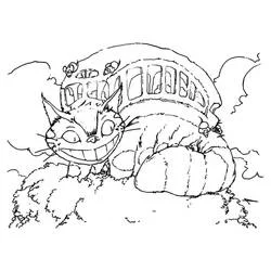 Coloriage Chat-bus courant dans les herbes Coloriage Chat-bus courant dans les herbes