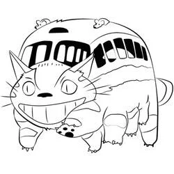Coloriage Chat-bus de Totoro souriant avec de nombreuses pattes Coloriage Chat-bus de Totoro souriant avec de nombreuses pattes