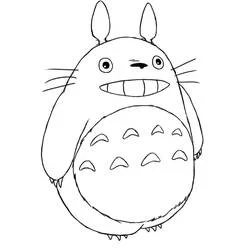 Coloriage Totoro souriant au ventre rond Coloriage Totoro souriant au ventre rond