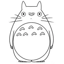 Coloriage Totoro debout avec son ventre rond Coloriage Totoro debout avec son ventre rond