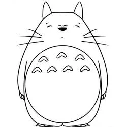 Coloriage Totoro souriant avec son ventre rond Coloriage Totoro souriant avec son ventre rond