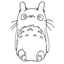 Coloriage Totoro debout vu de face Coloriage Totoro debout vu de face