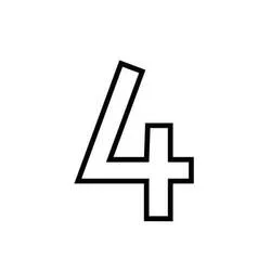 Chiffre 4 - Coloriages gratuits à imprimer