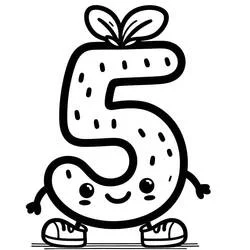 Chiffre 5 - Coloriages gratuits à imprimer