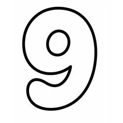 Coloriage Chiffre 9 en style bulle