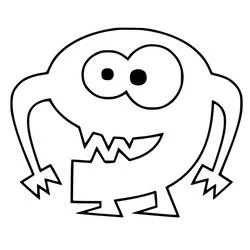 Coloriage Monstre drôle aux grands yeux ronds