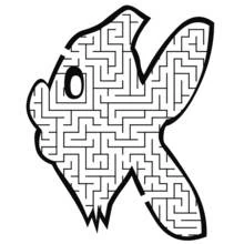 Coloriage Labyrinthe en forme de poisson