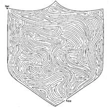 Coloriage Labyrinthe en forme de bouclier avec départ et arrivée