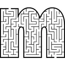 Coloriage Labyrinthe en forme de lettre M