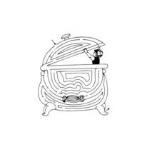 Coloriage Labyrinthe en forme de marmite avec un petit personnage