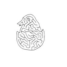 Coloriage Poussin labyrinthe