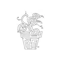 Coloriage Plante labyrinthe en pot