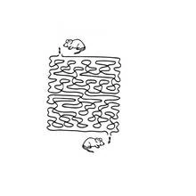 Coloriage Souris labyrinthe