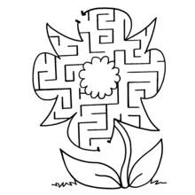 Coloriage Labyrinthe en forme de fleur
