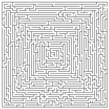 Coloriage Labyrinthe carré très difficile