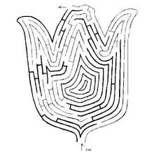Coloriage Labyrinthe en forme de tulipe
