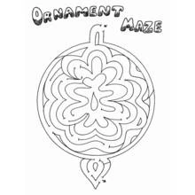 Coloriage Labyrinthe boule de Noël