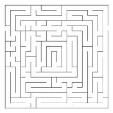 Coloriage Labyrinthe carré aux chemins sinueux