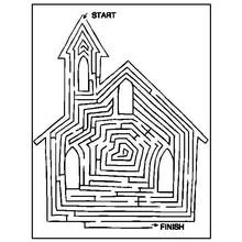 Coloriage Labyrinthe en forme d'église