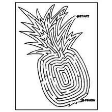Coloriage Labyrinthe en forme d'ananas