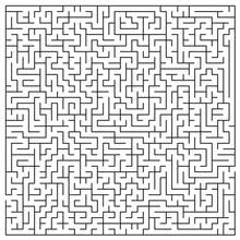 Coloriage Labyrinthe très difficile en grille serrée