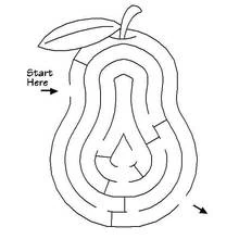 Coloriage Labyrinthe en forme de poire