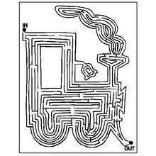 Coloriage Labyrinthe sinueux de l'entrée à la sortie