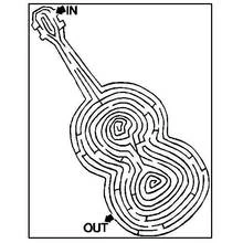 Coloriage Labyrinthe en forme de guitare