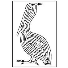 Coloriage Labyrinthe en forme de pélican