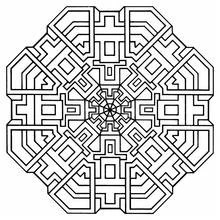 Coloriage Mandala labyrinthe octogonal