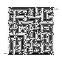 Coloriage Labyrinthe carré complexe du départ à l'arrivée