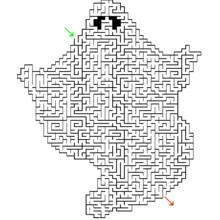 Coloriage Fantôme labyrinthe d'Halloween