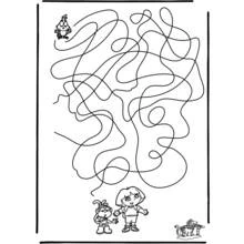 Coloriage Dora et Babouche dans un labyrinthe