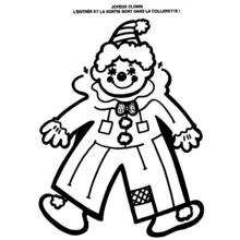 Coloriage Joyeux clown avec labyrinthe dans la collerette