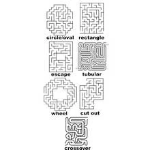 Coloriage Sept labyrinthes de formes variées