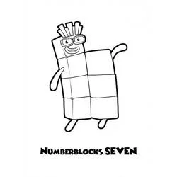 Coloriage Numberblocks sept en train de danser