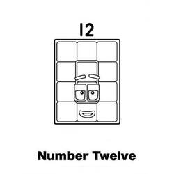 Coloriage Numberblocks numéro douze